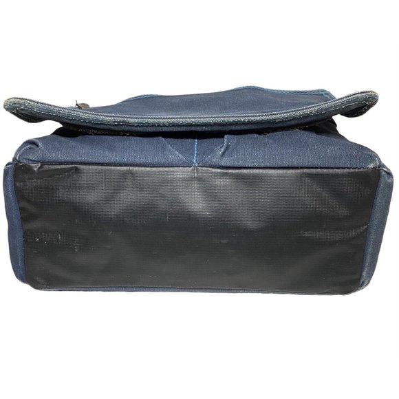 Vintage GAP Blue Canvas Messenger Bag Book Bag 90s Y2K GUC Yellow PVC Interior - Picture 11 of 14